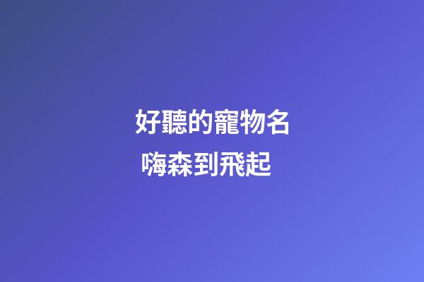 好聽的寵物名 嗨森到飛起